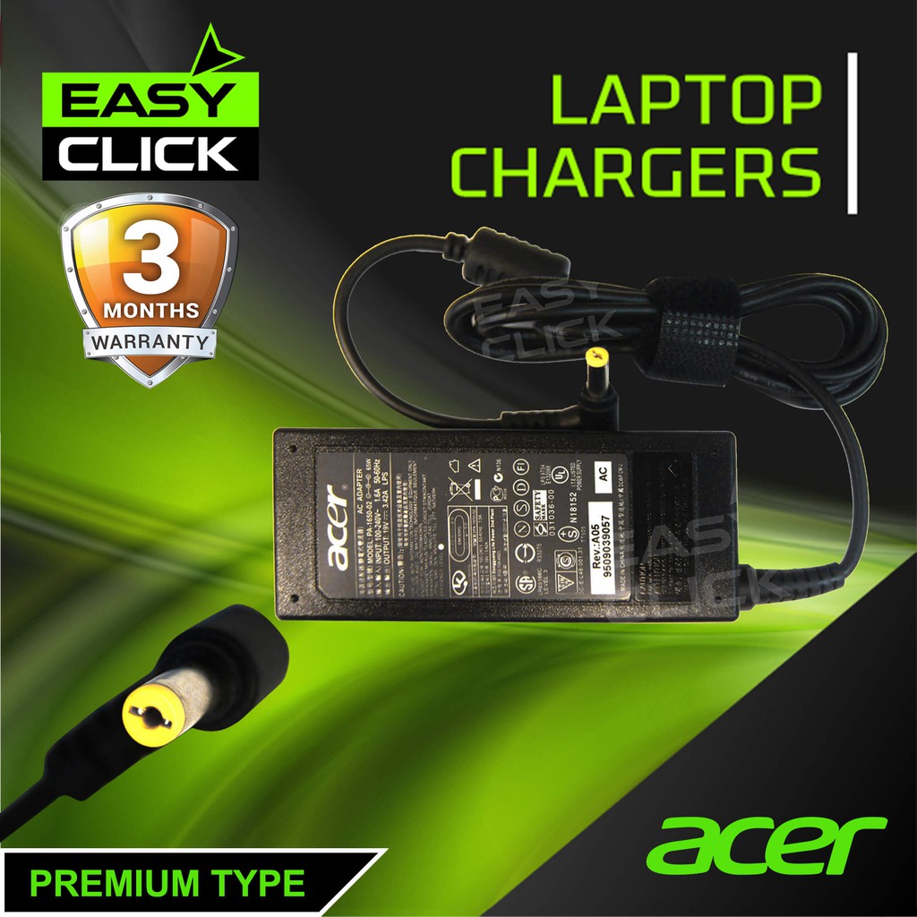 Acer Laptop Charger 19V 3.42A 5.5mm x 1.7mm Shopee Philippines