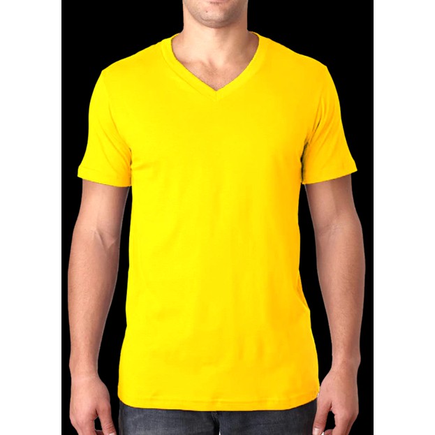 Yellow v discount neck top