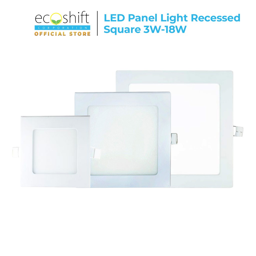 Ecoshift LED Panel Light Recessed Square 3W 6W 12W 18Watts ES111 ...