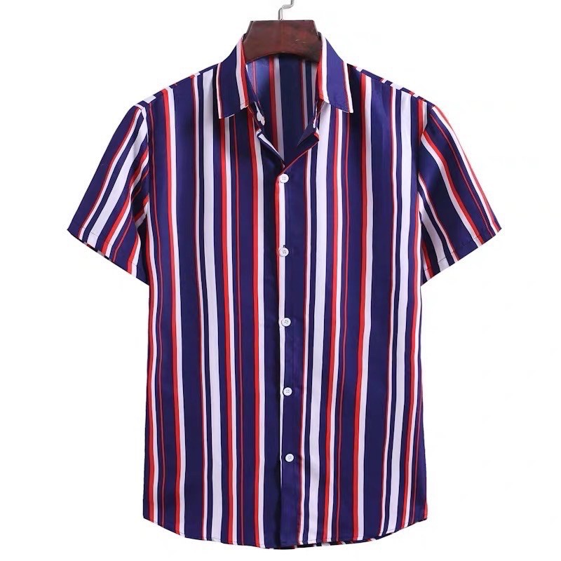 Men's Stripe Polo Short Sleeve Korean style [16 Prints] | Shopee ...