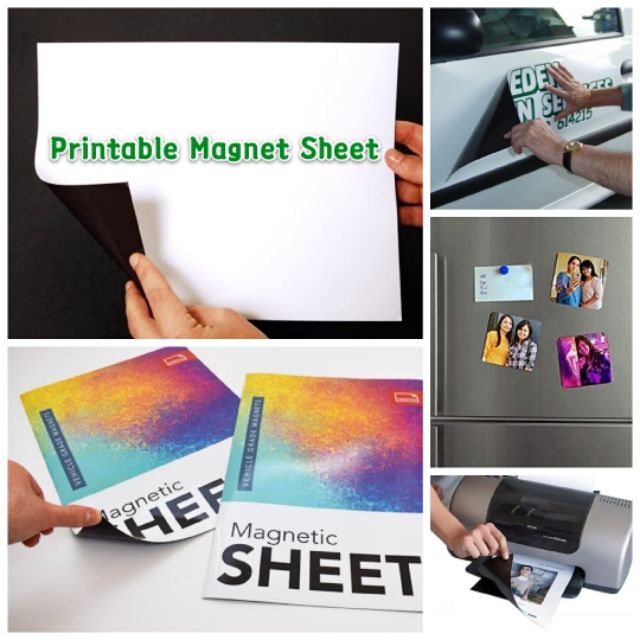 Printable Magnetic Sheet A4/Glossy/0.3mm For Printer Dye Ink &amp; Pigment ...