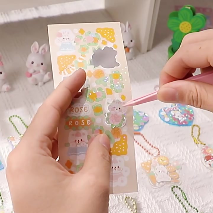 12 Pcs Cute Stickers Collection Journal Scrapbook DIY Guka Plate Decor ...