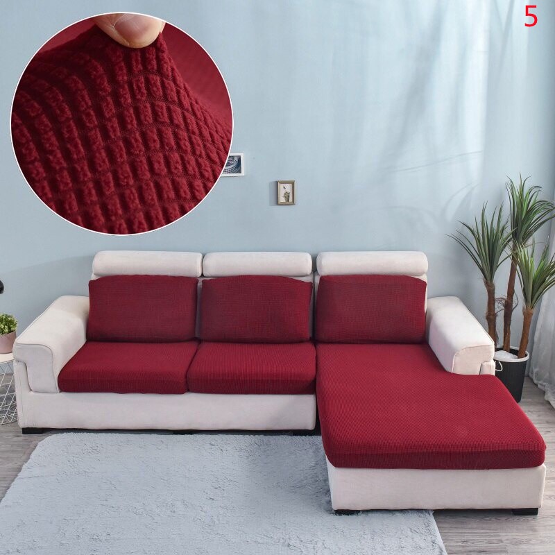 Thickened Solid Color Sofa Cover 1 2 3 4 Seat Sofa Cover Elastic Gray