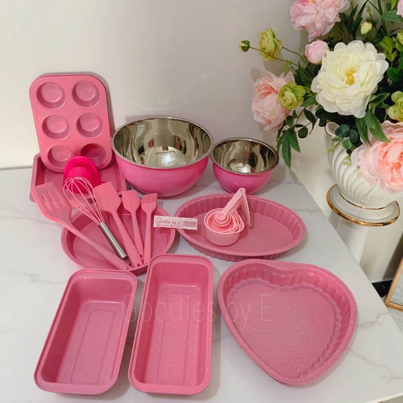 13Pink Baking Sheet Set - Baking Trays For Oven Non-Stick