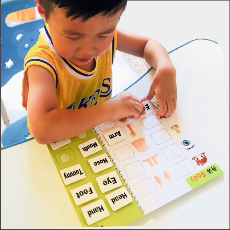 幼儿启蒙识字卡粘贴卡安静书Children literacy card Early education word recognition ...