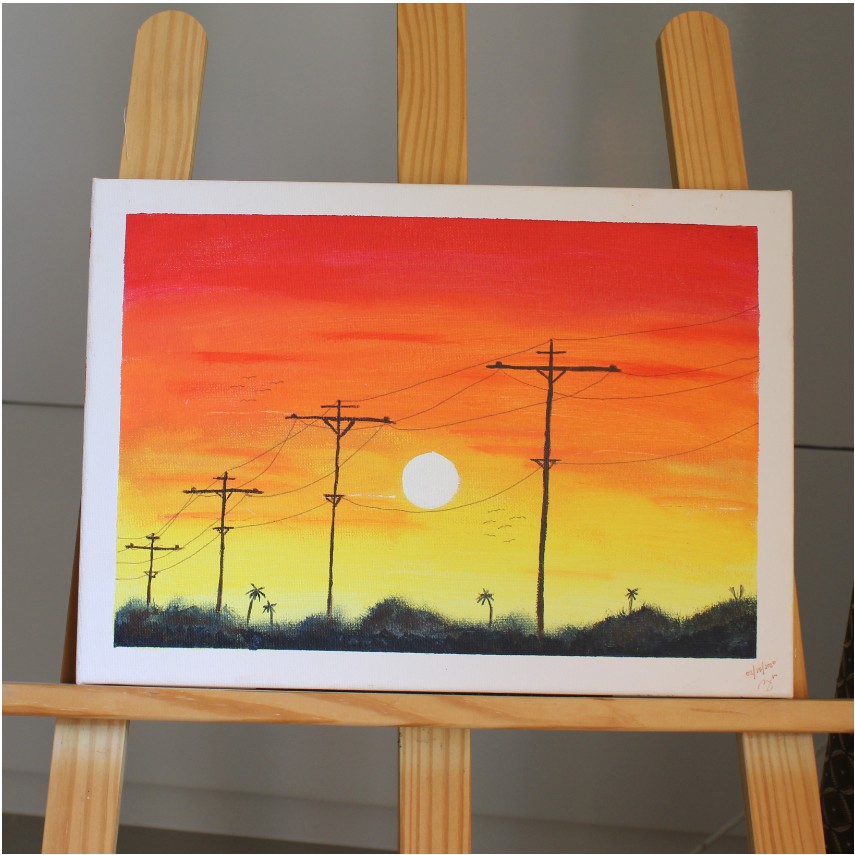 Calming Sunset Home Decorative Painting (10 x 14 Acrylic on Canvas