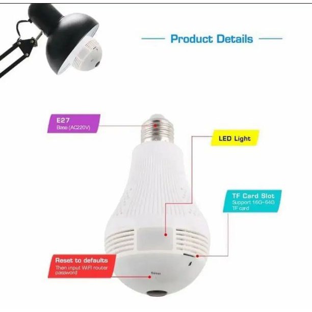 CCTV Camera light bulb/ip cam spy light model | Shopee Philippines