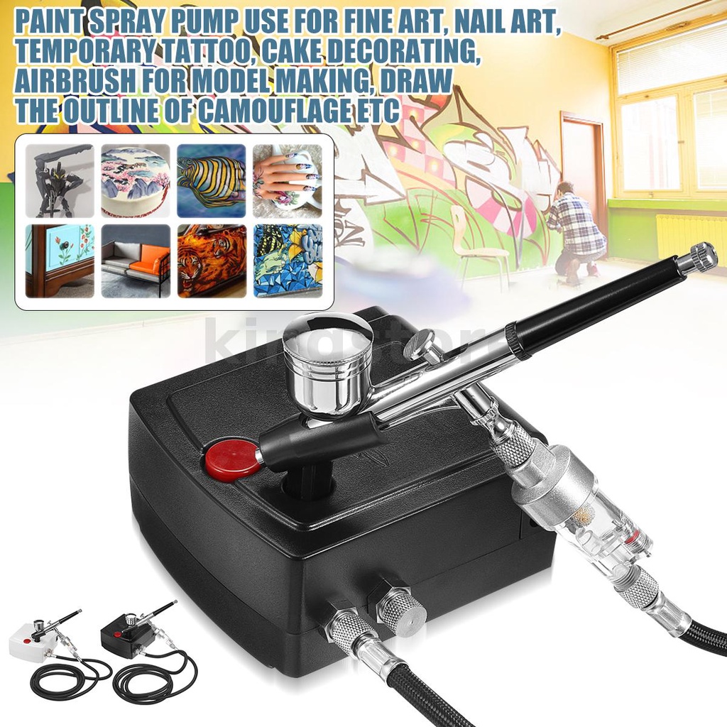 Airbrush Compressor Spray Dual Action Kit Air Brush Art Paint Mini