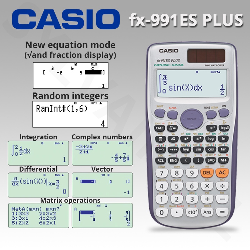 Casio Fx 991es Plus Scientific Calculator Shopee Philippines 0060