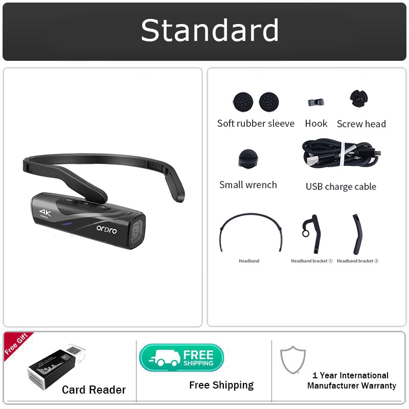 thumbnail image 2 of ORDRO EP8 4K 60FPS Vlog Mini Portable Lightweight Hands-Free Video Camera, Wi-Fi App Control, IPX5 Waterproof, 2-Axis Gimbal Stabilizer With Remote 2 of 13