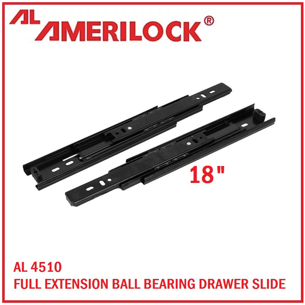 AMERILOCK Drawer Guide / Drawer Slide Ball Bearing type Black (per pair