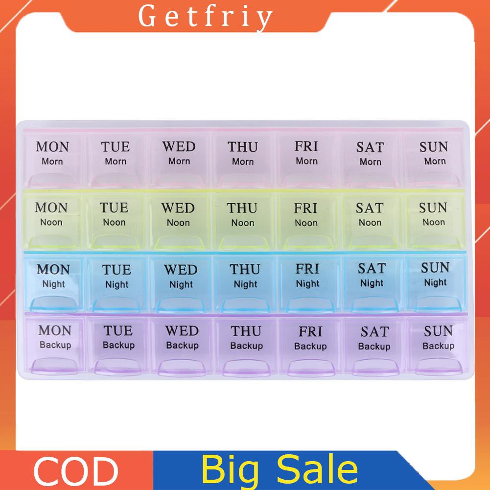 Portable 7 Days Tablet Pill Box Holder Medicine Storage Case Organizer ...