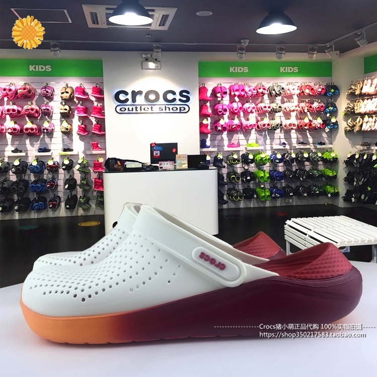 Crocs literide white discount orange