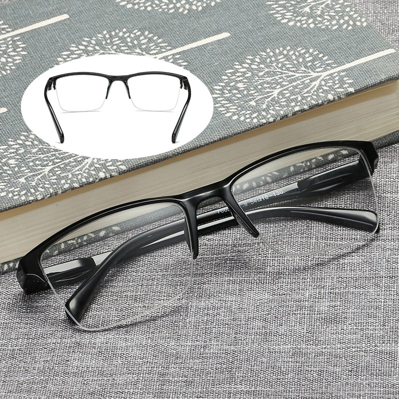 Ultralight Square Half Frame Reading Glasses Presbyopic Glasses Men Women 1 1.25 1.5 1.75 2 2.25 2.5 2.75 3 3.25