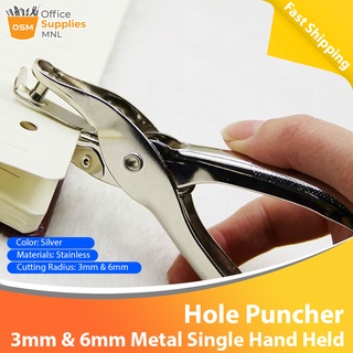 Hole Punch 3/8 Inch-10mm Single Hole Hole Punch, Heavy Duty Hole Punch Single, Portable Handheld Long Hole Hole Punch, Black