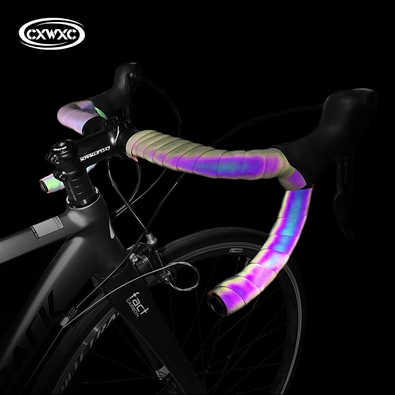 CXWXC Bicycle Handlebar Tape Light Reflective Bike Bar Tape Road Bike Tape Wrap Pu Leather