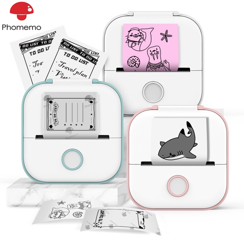 Phomemo T02 Portable Mini Thermal Printer 203dpi 53mm Printing Stickers