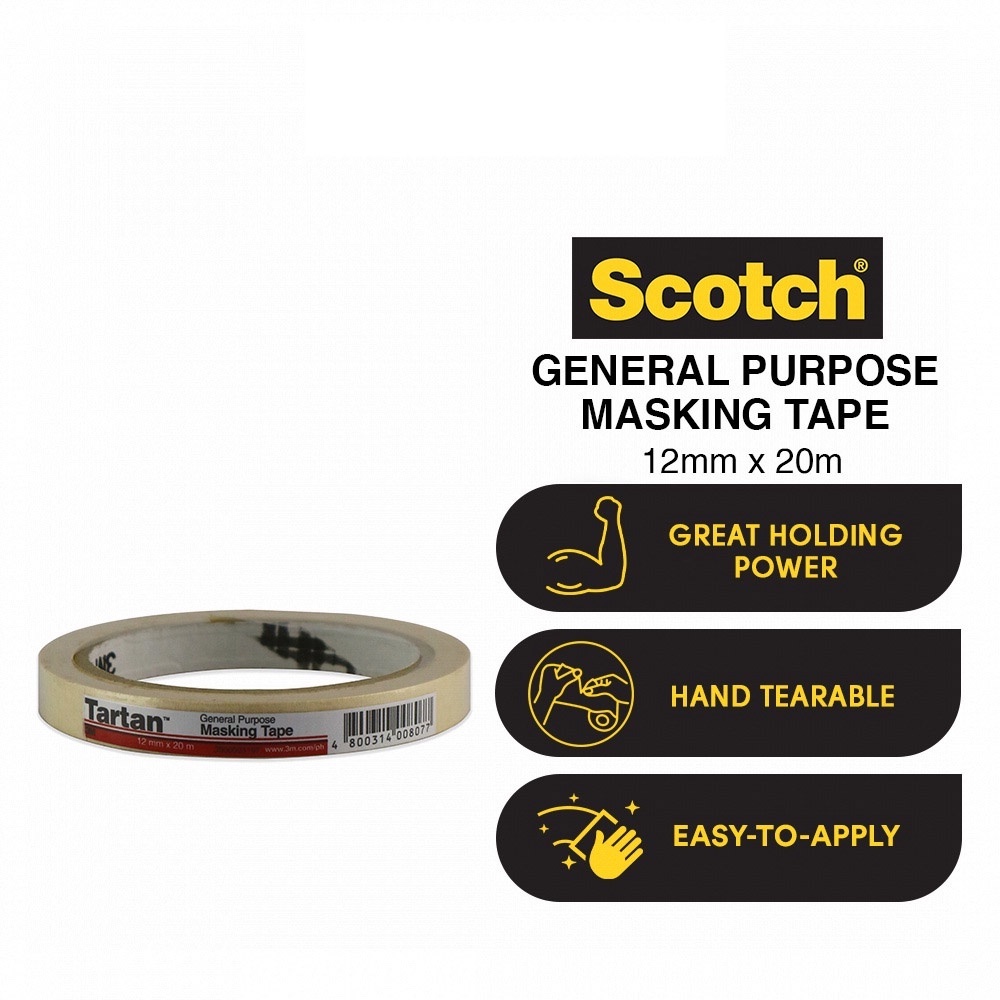 3M Scotch General Purpose Masking Tape 12mm x 20M Shopee Philippines