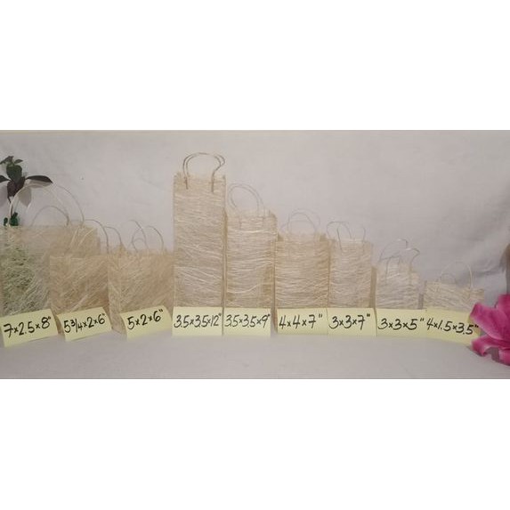 100pcs (10pcs/bundle) Abaca Bags - Natural / Plain Color | Shopee ...