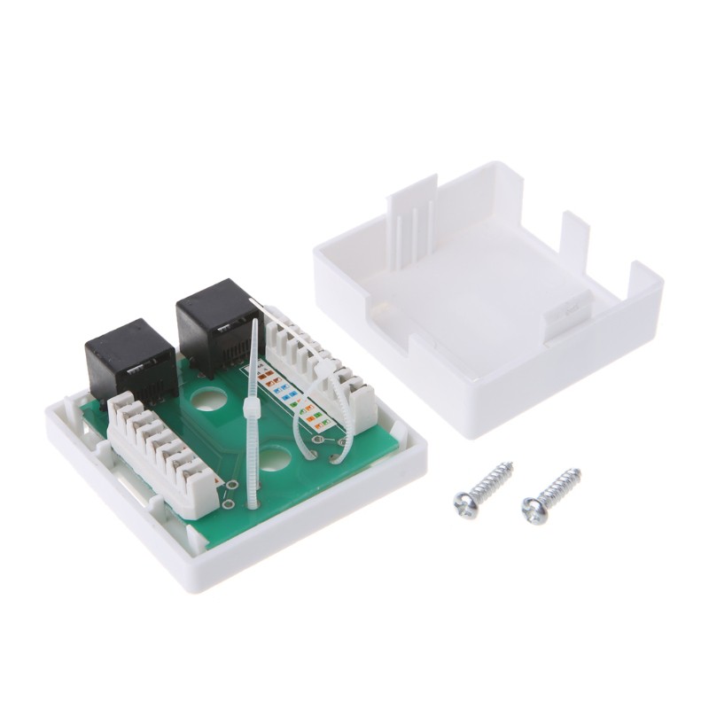 RJ45 Junction Box CAT5e Network Connector 2 Port Desktop Extension ...