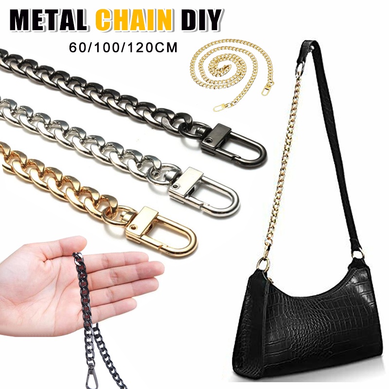 60/100/120cm Metal Chain Bag Strap Sling Replacement DIY Shoulder Bag ...