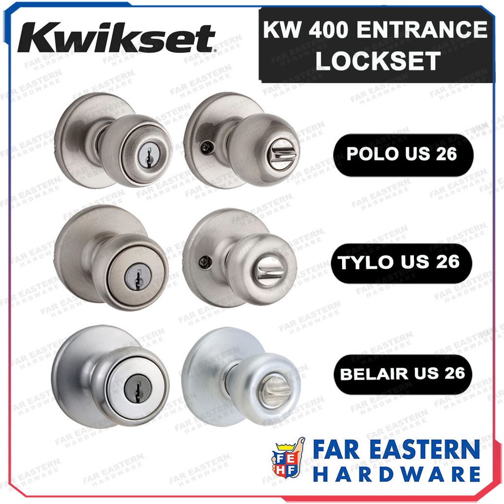 KWIKSET Entrance Doorknob Deadbolt KW 400 Twist Lock Lockset Shopee