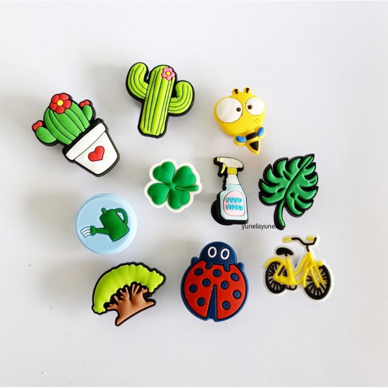 Shoe Charms Clogs Pins Accessory jibbitz Nature Plants Cactus Clover Shopee Philippines