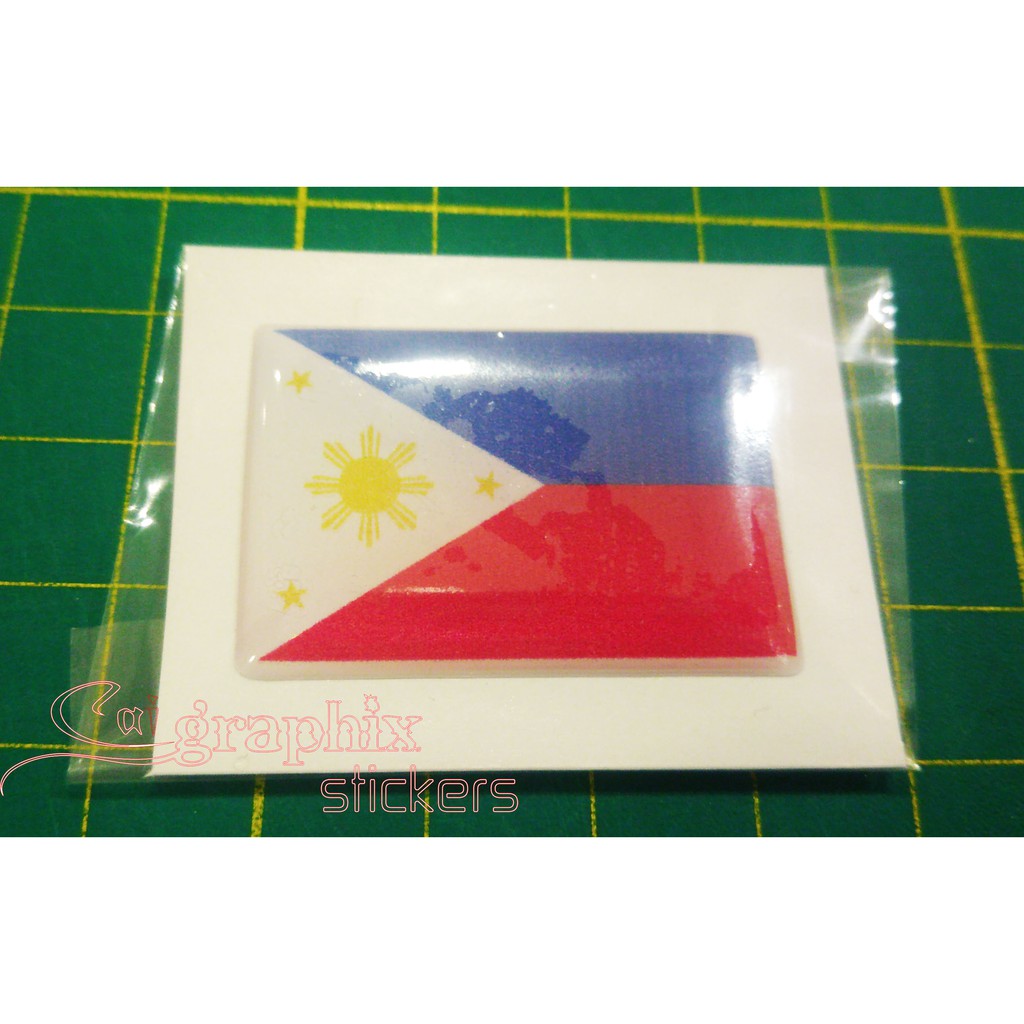 Philippine Flag DOME/SILICON/EMBOSSED Vinyl Sticker Shopee Philippines