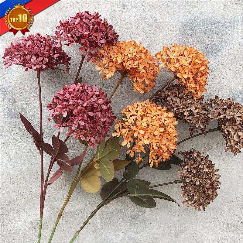 Top10 ﹉∏Hydrangea Bouquet 3 Heads Artificial Flower DIY Wedding Flower