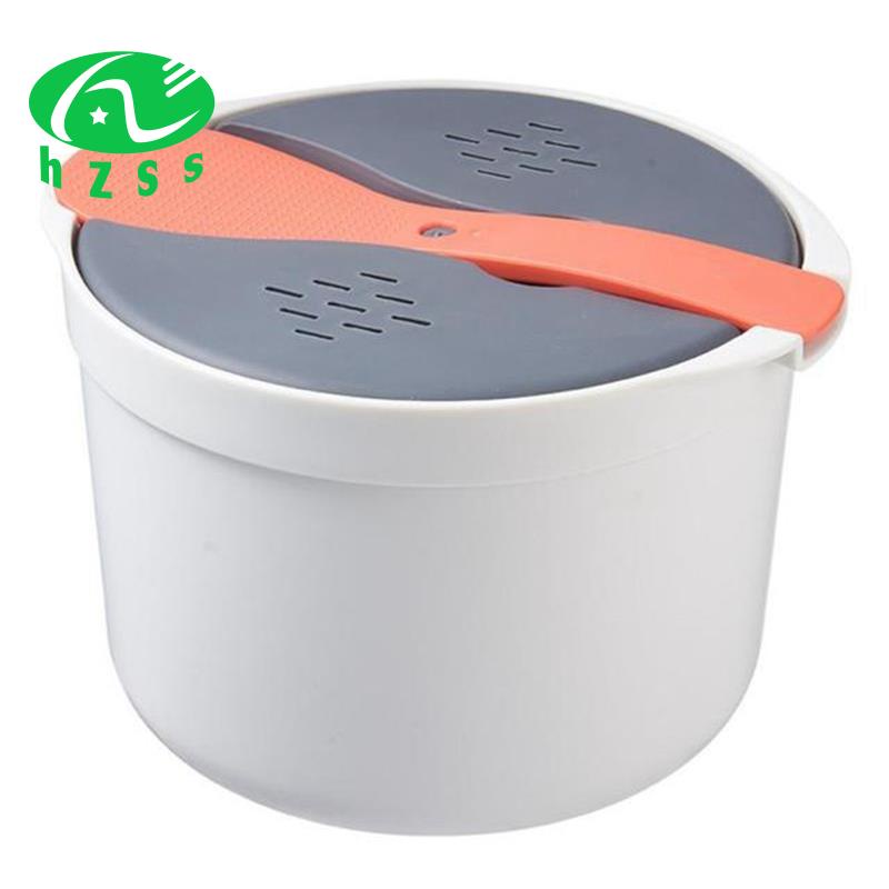 T2QY Microwave Oven 2L Rice Cooker Bento Lunch Box PP Steaming Utensils