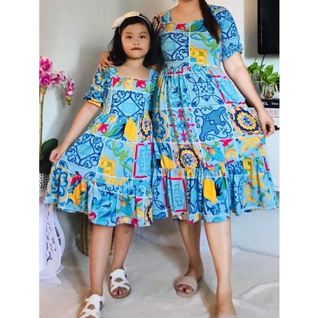 PAULINE DRESS SETS MOTHER & DAUGHTER | Shopee Philippines