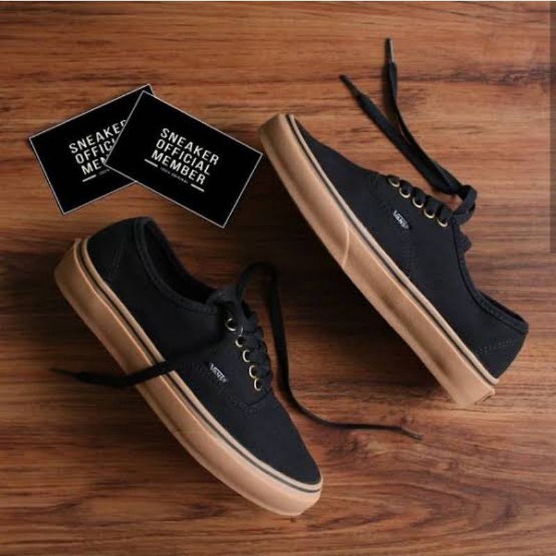 HITAM Vans Shoes/Men's Shoes/Men's Vans/Black Brown Vans/Strap Vans ...