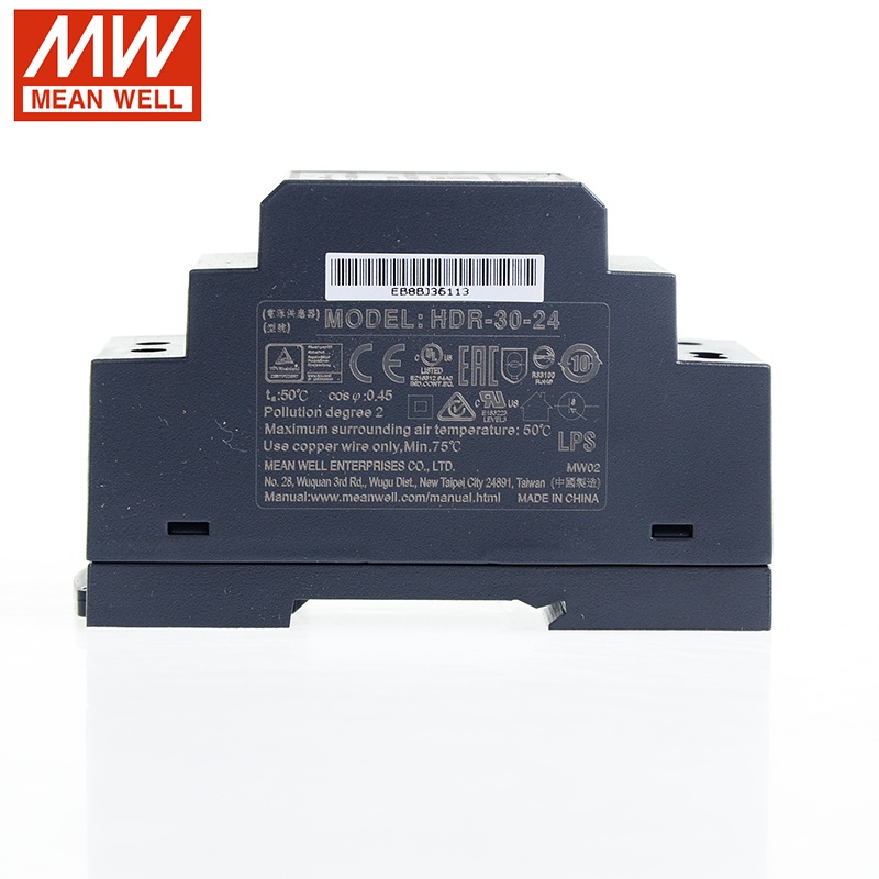 HDR-30-24 DIN Rail Power Supply - 24V 1.5A 36W For Industrial Automation Systems