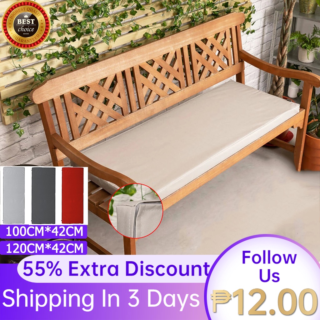 3Seater Outdoor Garden Swing Seat Cushion Sponge Waterproof Bench