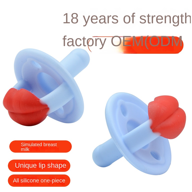 Newborn baby pacifier imitation breast milk sleeping round silicone