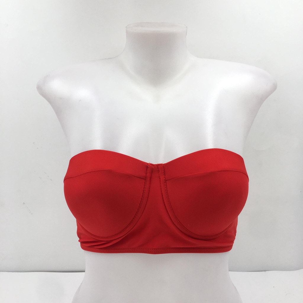 Strapless Underwire Padded Ladies Swimwear Bikini Top Bra Swimming