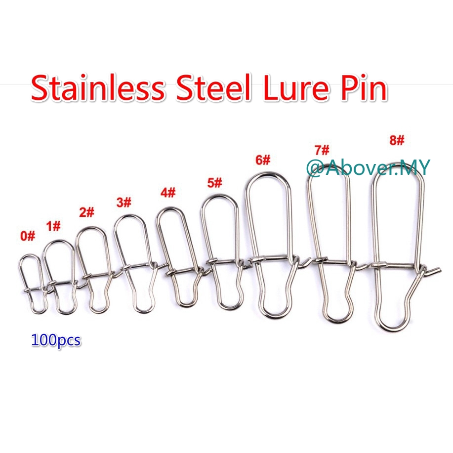 Post in 24H] 100pcs Hooked Snap Pin Stainless Steel Fishing Barrel