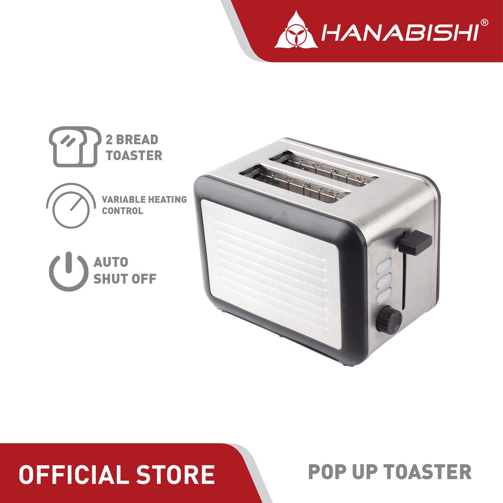 Hanabishi Pop-up Toaster HPOP30SS with Cancel, Reheat, Defrost button ...