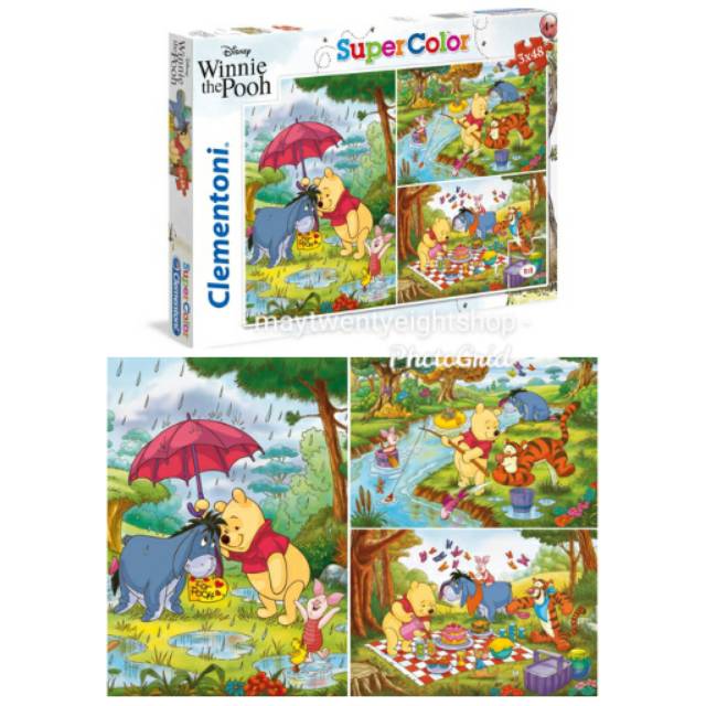 Clementoni Disney Winnie The Pooh Supercolor Puzzle 3x48 Pieces ...