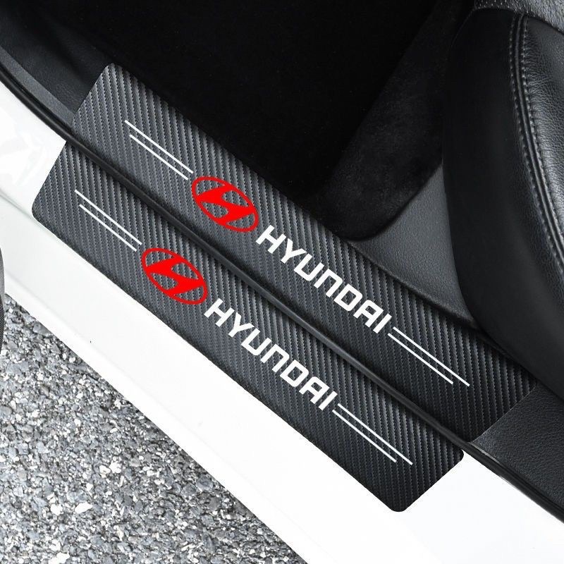 [ Ready Stock ] 4pcs / set Hyundai Carbon Fiber Car Door Step Sill ...