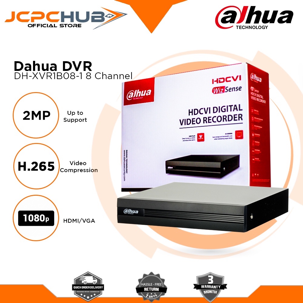 Dahua DVR DHXVR1A08 / DHXVR1B08I 8 Channel Pentabrid 1080N/720P