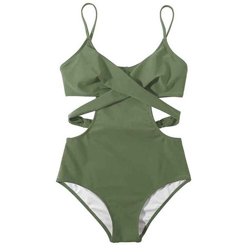 Women Tankini Set Sexy Triangle Basic Beach One Piece Swimsuit Tankini ...