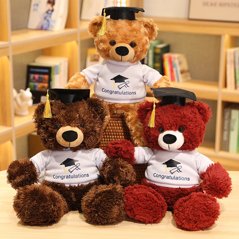 Graduation Teddy Bear Plush Toy For Students Soft Plush Bear with