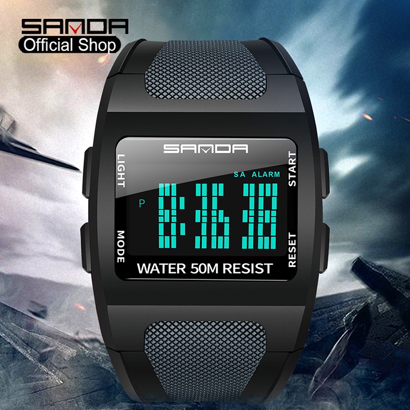 SANDA Mens Watch LED Digital Fashion Waterproof Luminous Men Watch ...
