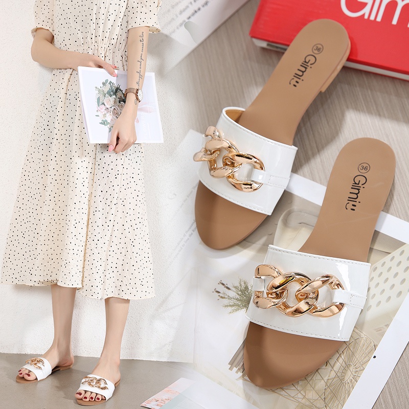 【AhSin】sandals women Ladies casual Korean version of the trend flat ...