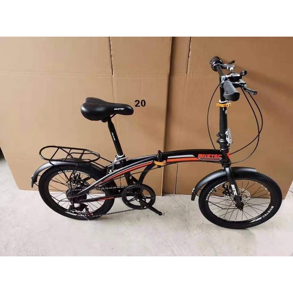 BIKETEC FOLDING BIKE 20ER carbon steel frame heavy duty 1x7 speed ...