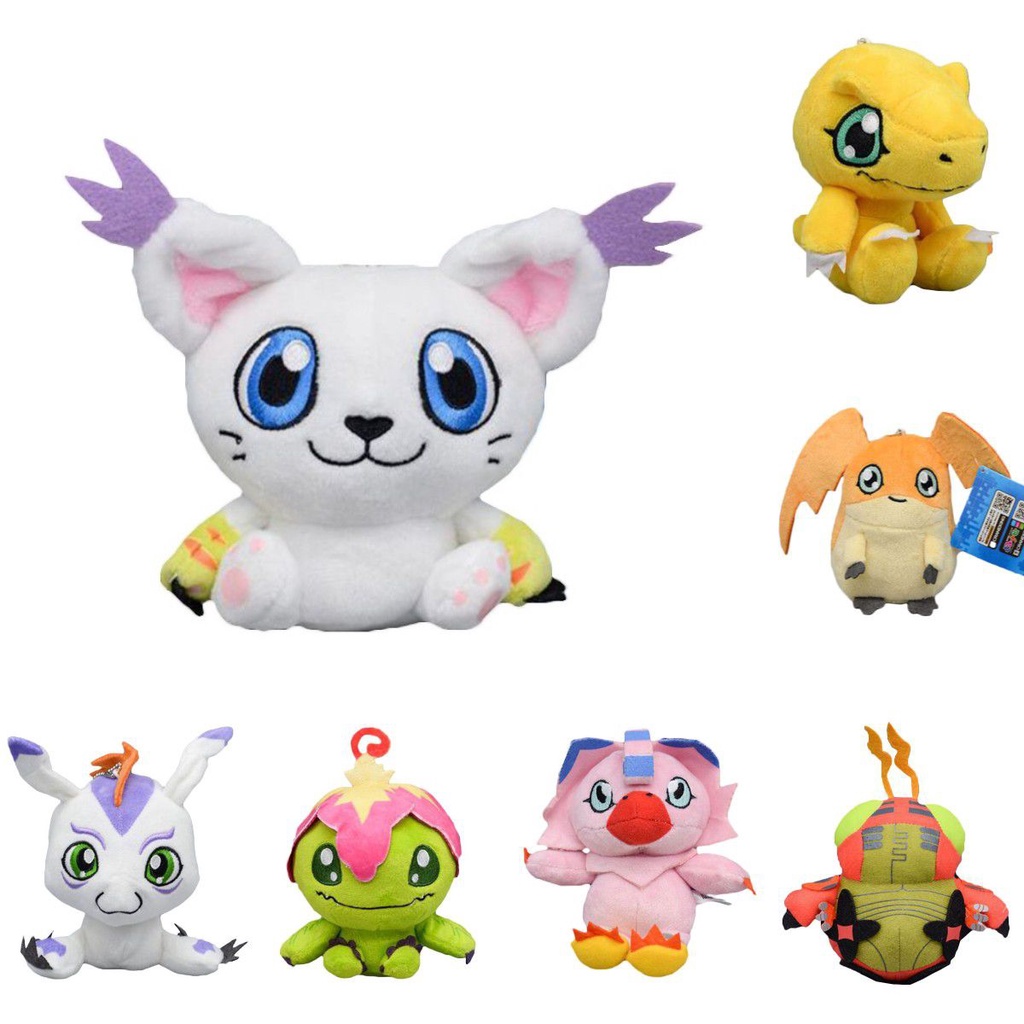 9cm Digimon Plush Toys Patamon Agumon Palmon Biyomon Gomamon Gatomon Pendant Cartoon Cute 5789