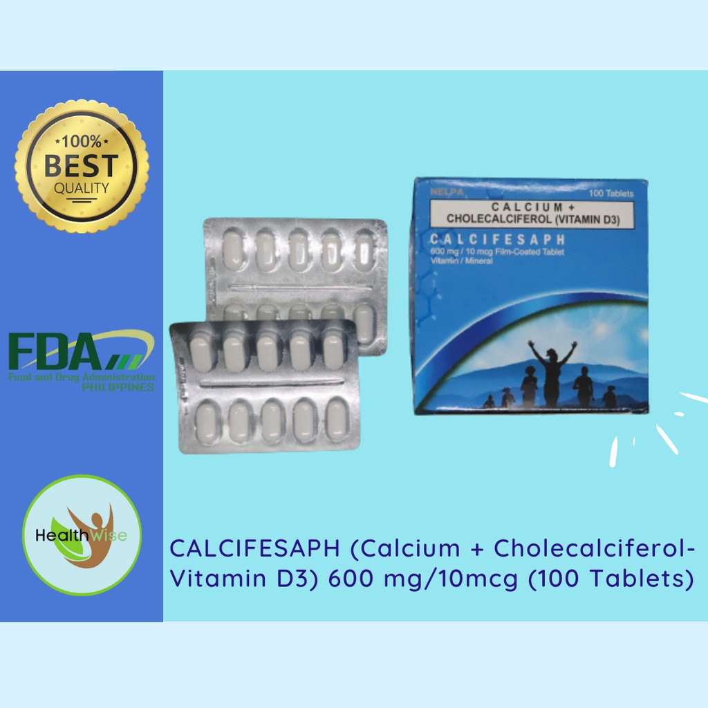 CALCIFESAPH (Calcium + Cholecalciferol Vitamin D3) 600 mg/10mcg (100