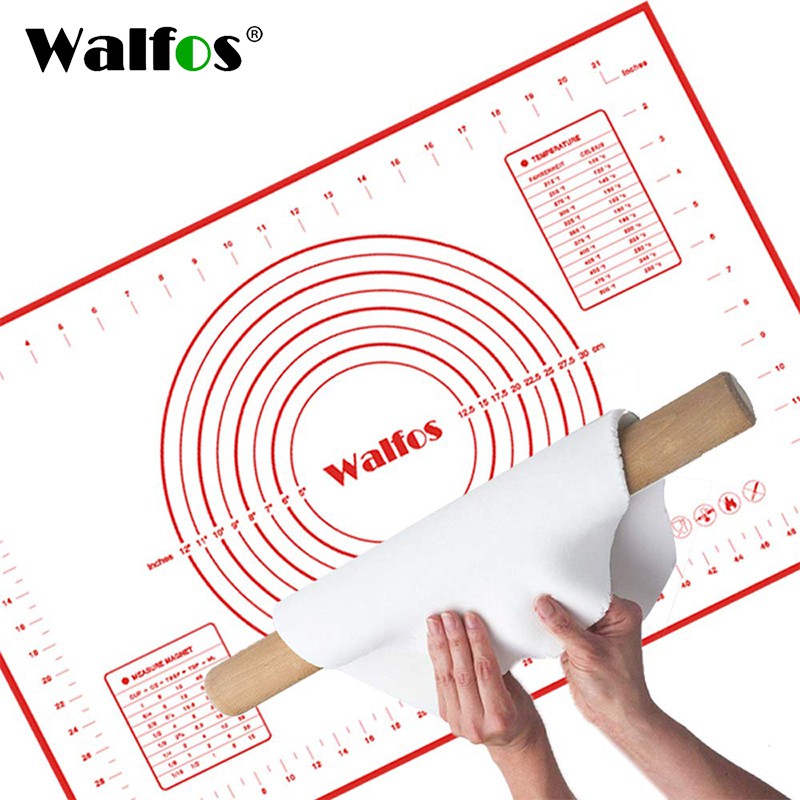 Walfos Non Stick Silicone Baking Mat with Scale Rolling Dough Pad ...