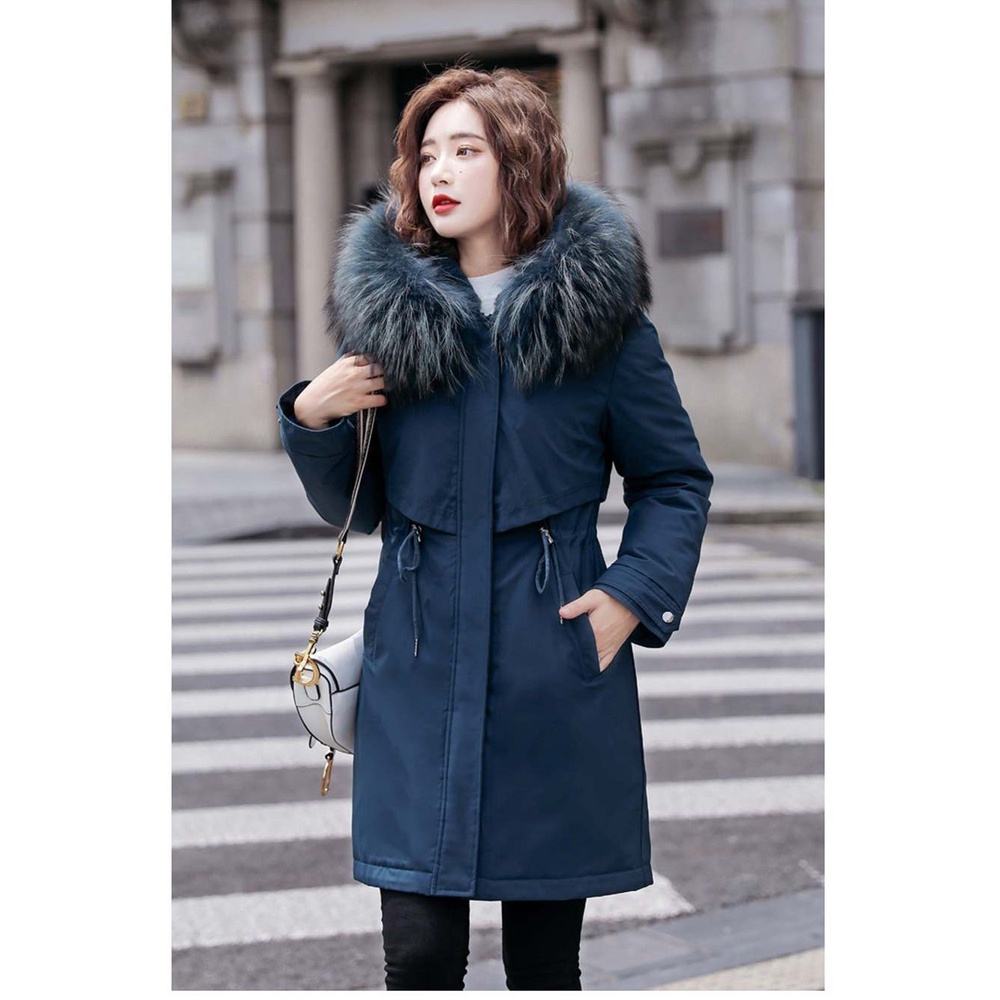 Vielleicht 2022 New Warm Fur Lining Long Parka Winter Jacket Women Clothes 6xl Medium Long Hooded Winter Coat Shopee Philippines